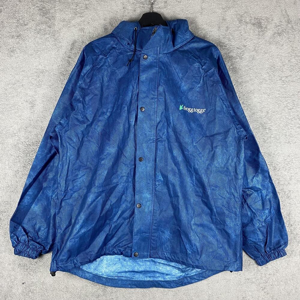 Frogg Toggs Jacket Mens Large Waterproof Hooded Raincoat Lightweight Outdoors